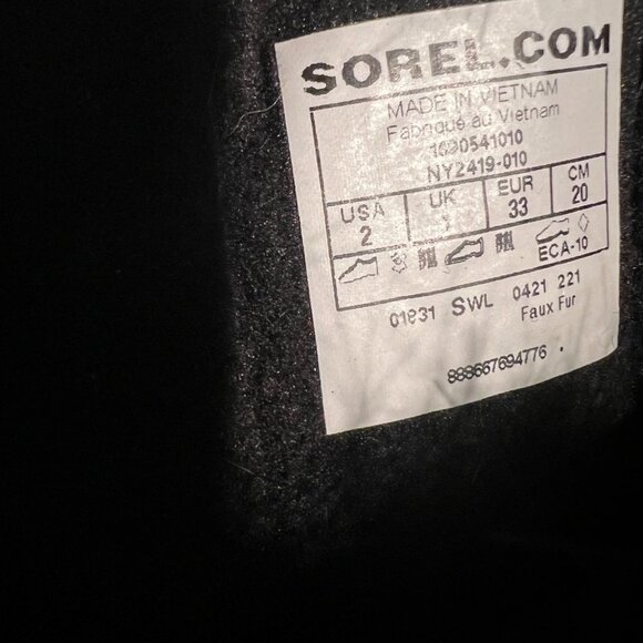 SOREL Kids Tofino II (Little Kid/Big Kid) Girls size 2 faux fur - Picture 11 of 11